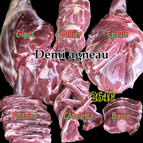 L'agneau et BBQ bio : Demi Agneau & 2 paquets merguez gratuits