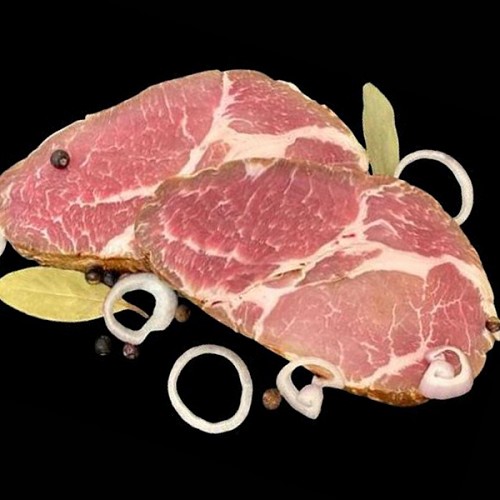 Le porc et BBQ bio : Echine de porc fumée et légèrement salée 2 x 250g