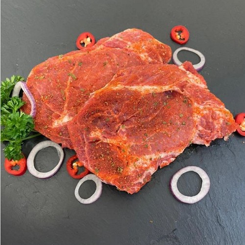 Le porc et BBQ bio : Échine porc marinée 2x200g