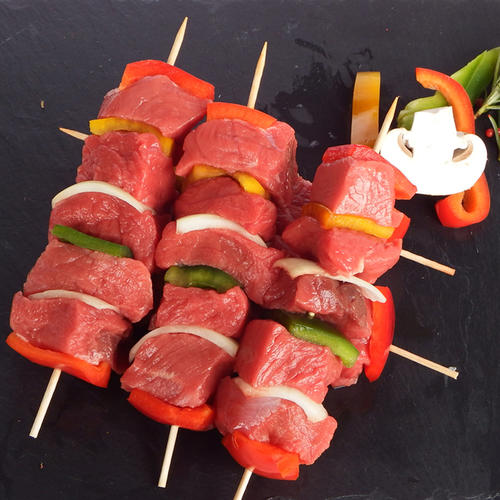 Le boeuf et BBQ bio : 2 Brochettes de boeuf 150g chacune