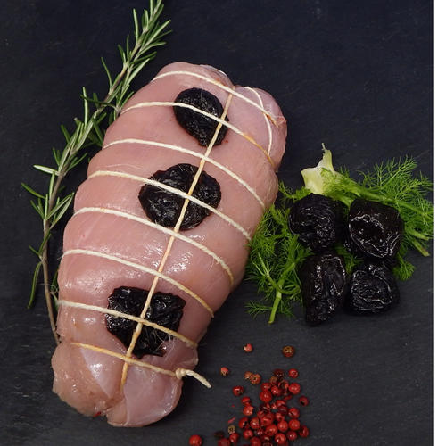 Volailles et BBQ Bio : Roti de filet de dinde aux pruneaux 1kg