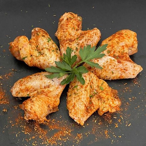Volailles et BBQ Bio : Ailerons Poulet marinés aux épices et paprika 500g