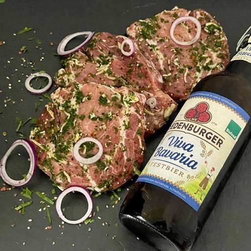 Steaks de porc marinés à la bière, 2x200g