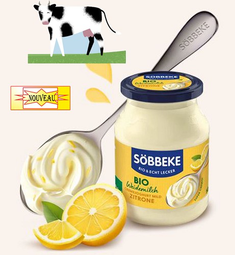 Yaourt crémeux au lait de pâturage bio, citron doux, 500 g