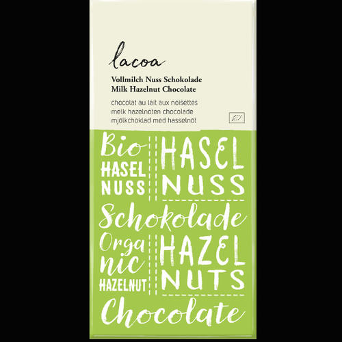 Miel, Choco, Café Bio : Chocolat au lait avec 20% de noisettes 80g