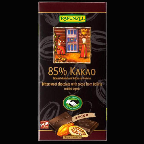 Miel, Choco, Café Bio : Chocolat 85% cacao Rapunzel