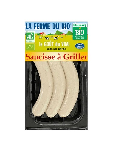 Saucisse à griller blanche 3x60g 180g 